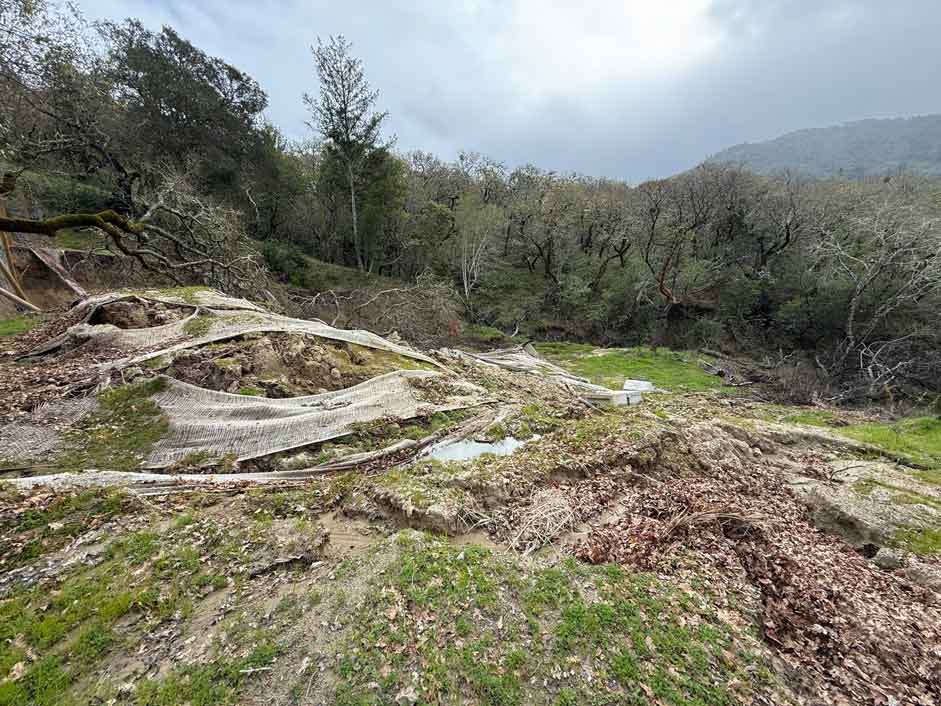 Hillside repair and soil erosion control in Glen Ellen, Sonoma County — DW Excavation