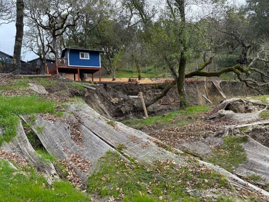 Hillside repair and soil erosion control in Glen Ellen, Sonoma County — DW Excavation