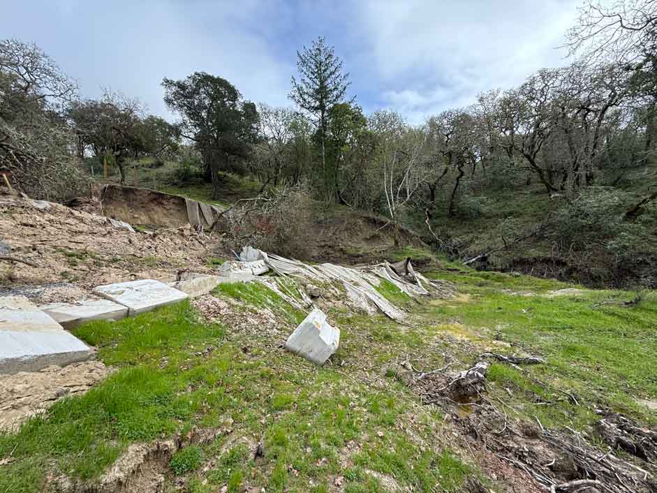 Hillside repair and soil erosion control in Glen Ellen, Sonoma County — DW Excavation