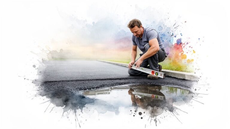 why is water pooling on my new driveway after it rains paving level