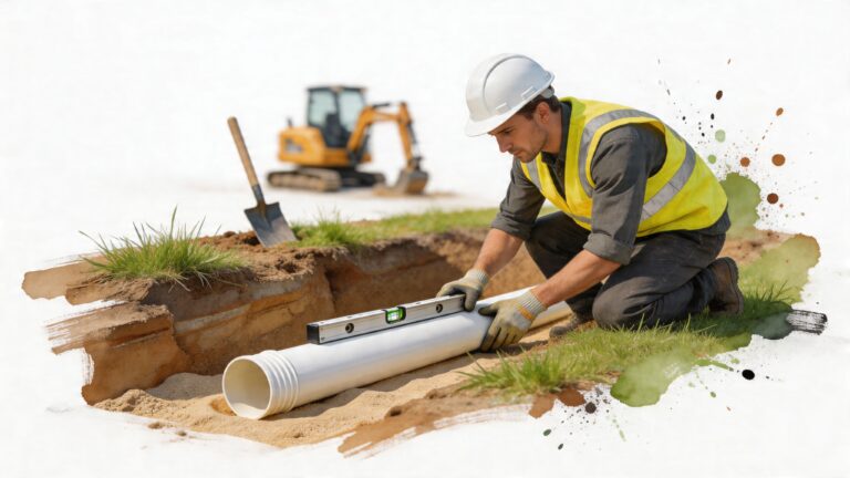installation of sewer pipe pipe installation