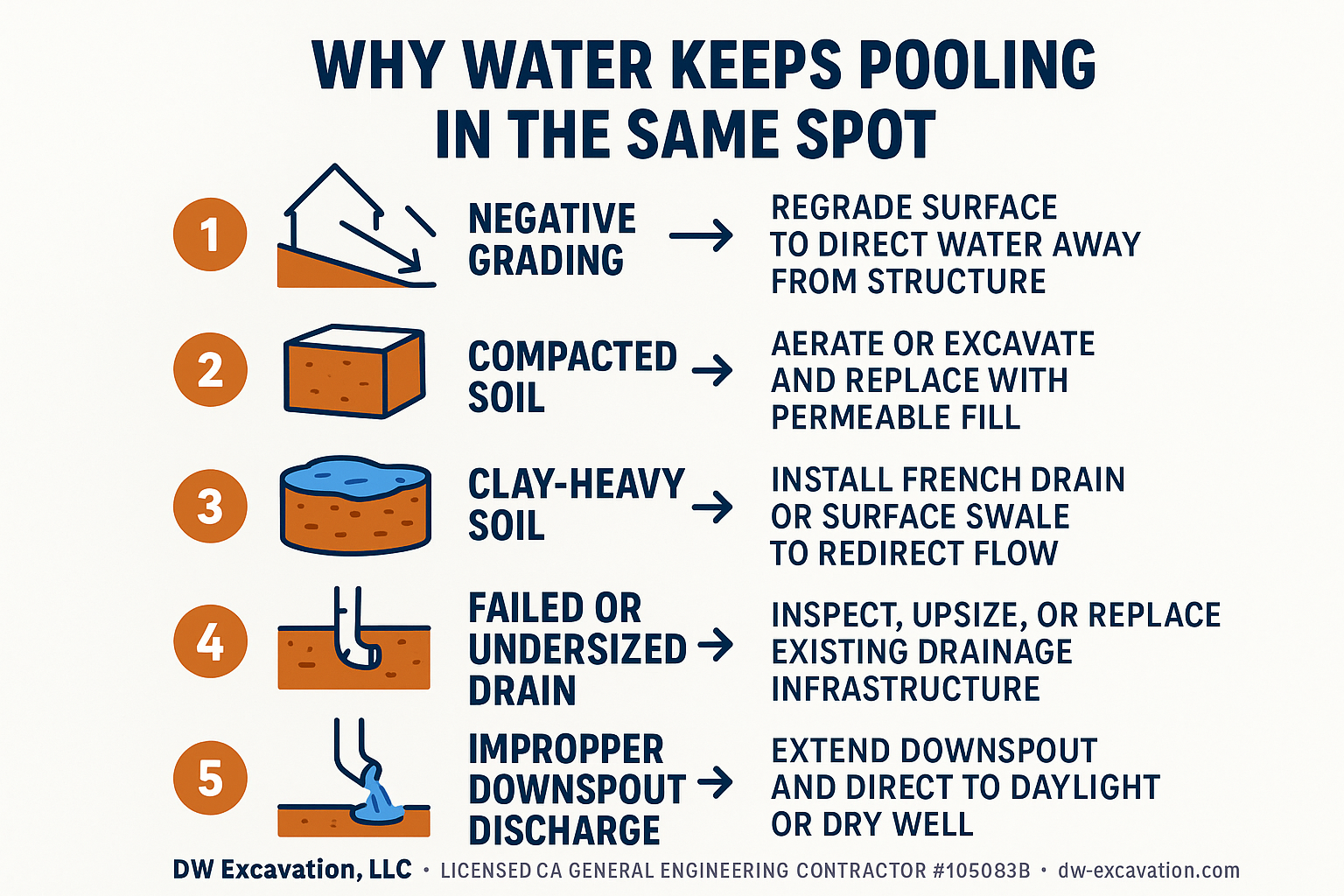 Why Does Water Pool in the Same Spot Every Time It Rains?