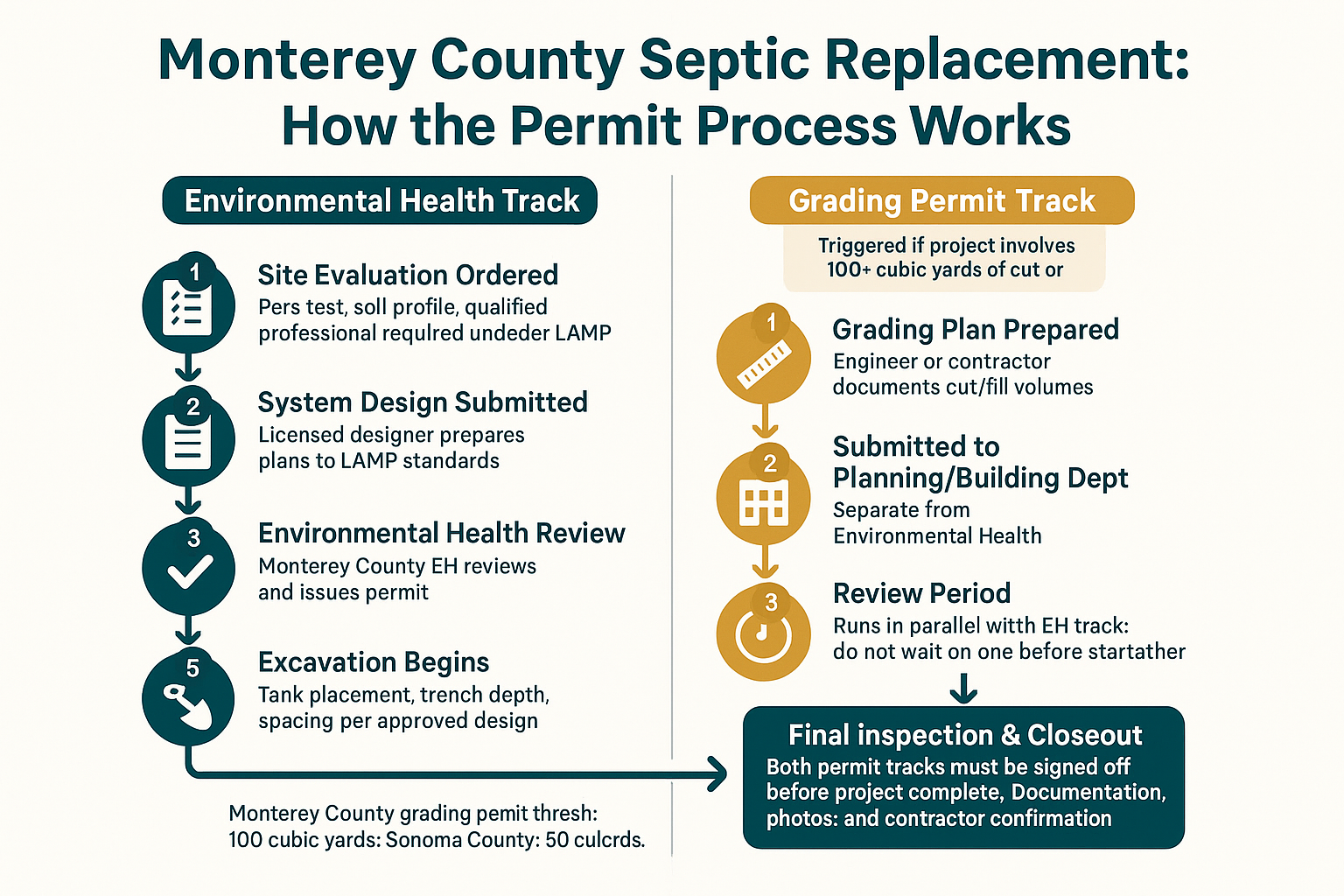 Replacing a Septic System in Monterey County: What the Permit Process Actually Looks Like
