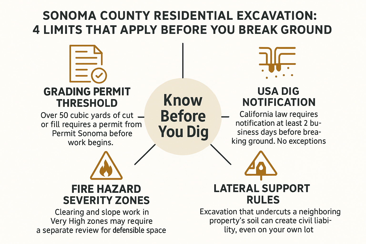Residential Excavation in Sonoma County: The Limits Most Homeowners Don't Know About