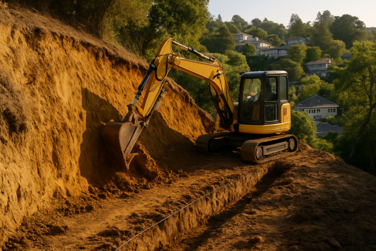 Retaining Walls Built on Slopes: What the Excavation Has to Get Right First
